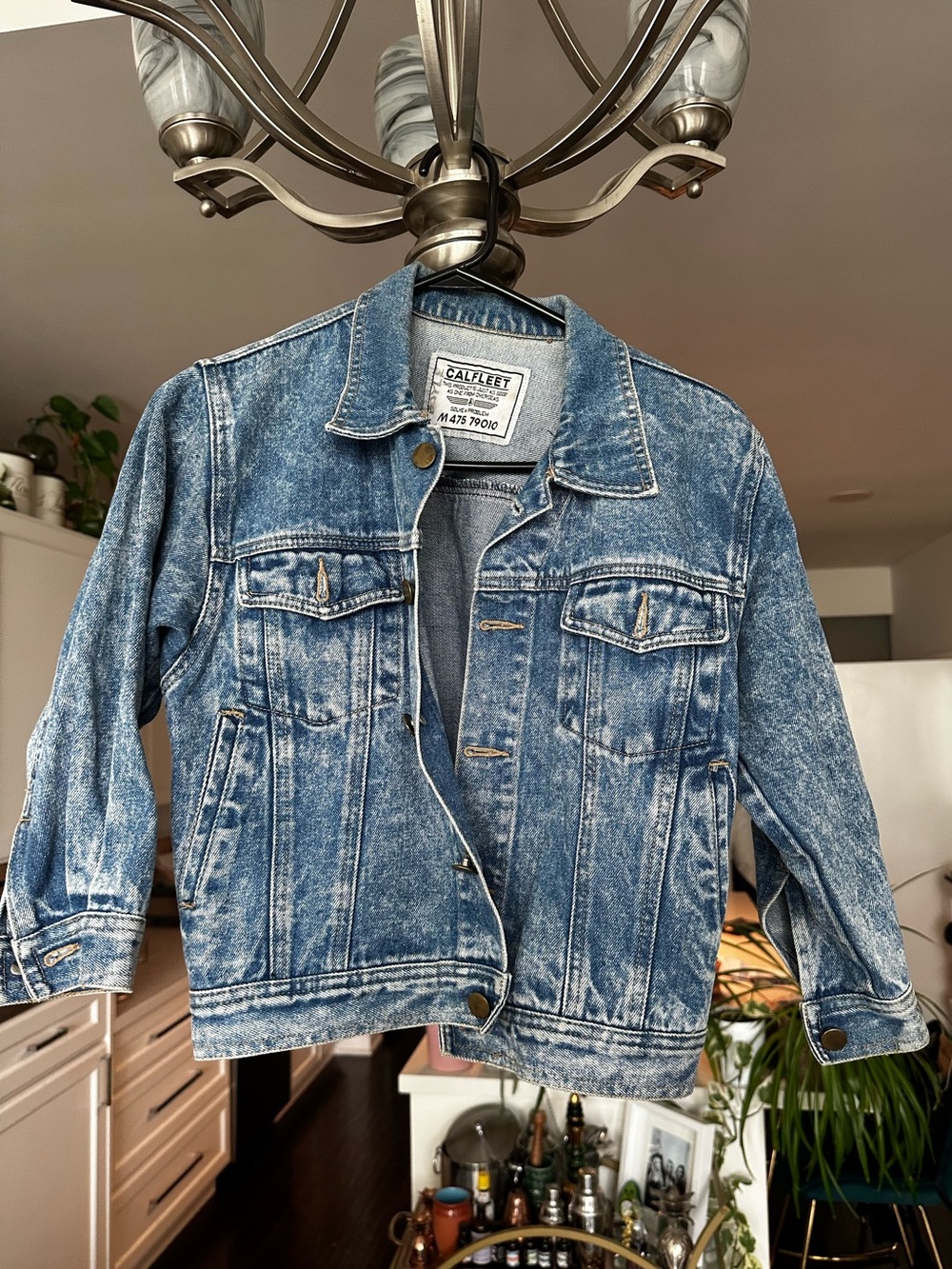 Vintage Blue Acid-Wash cropped Jean Jacket | Japanese denim